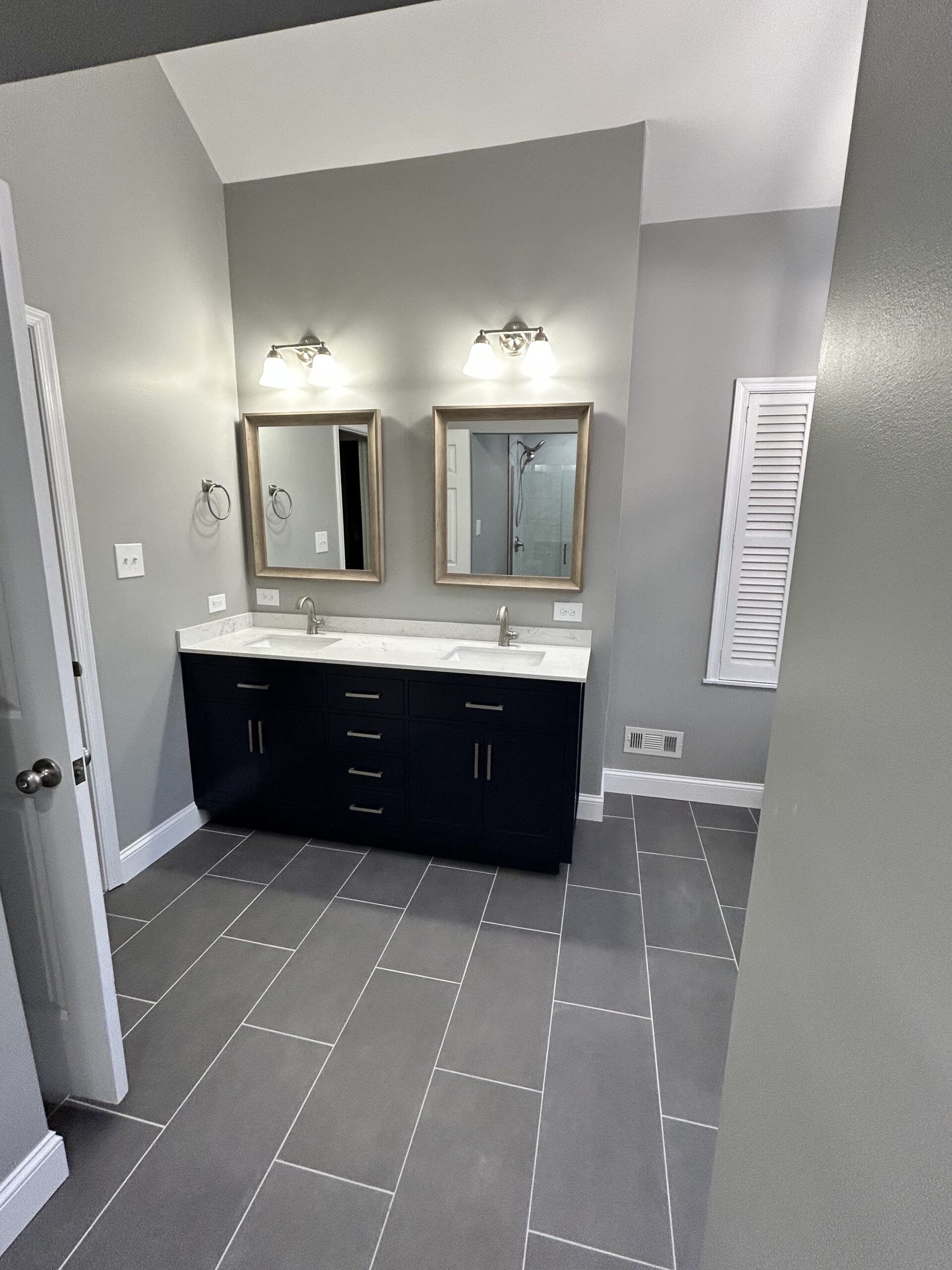 Master bathroom remodel with double vanity