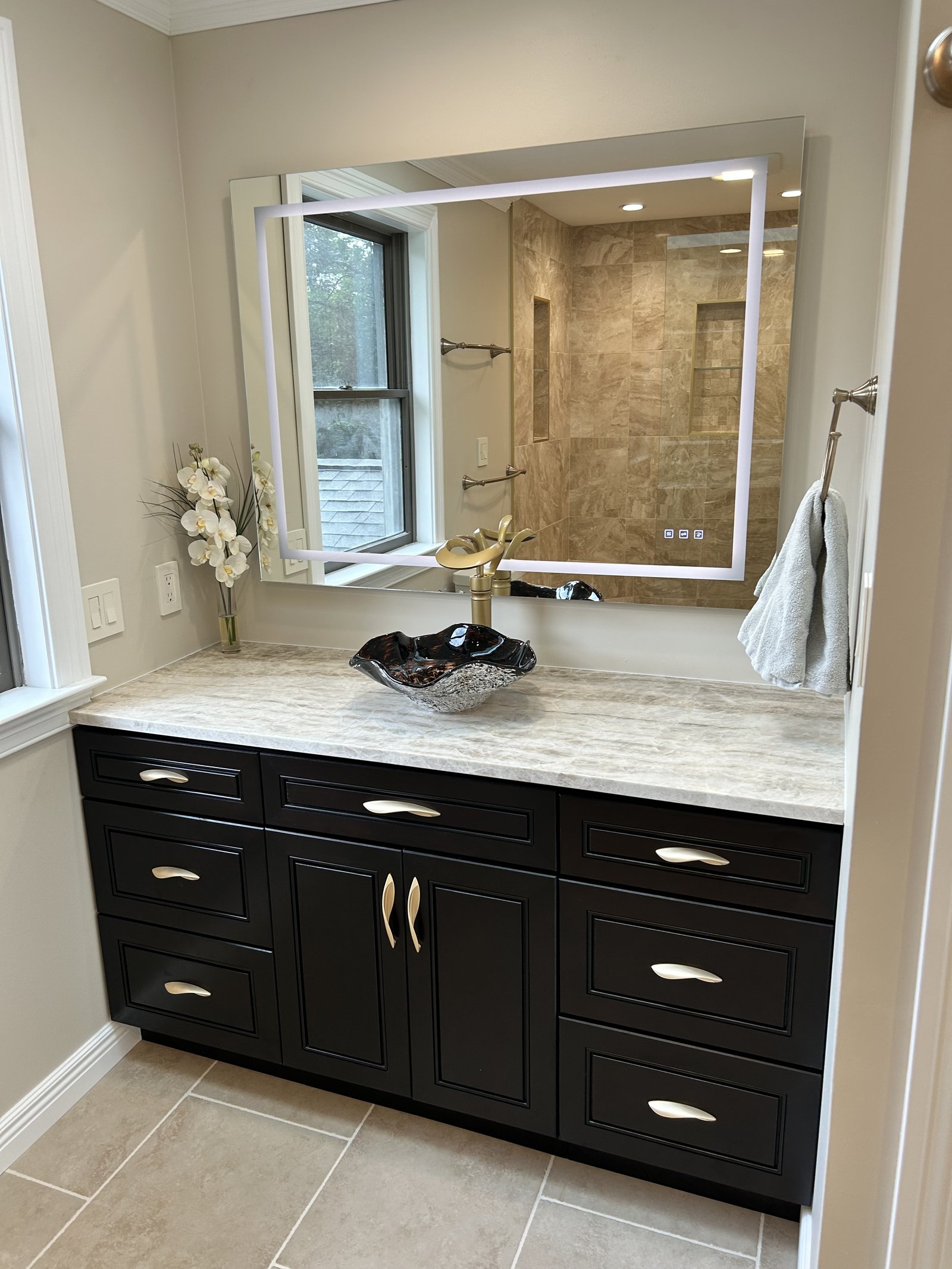 Bathroom vanity vessel sink LED mirror Chester County